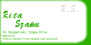 rita szapu business card